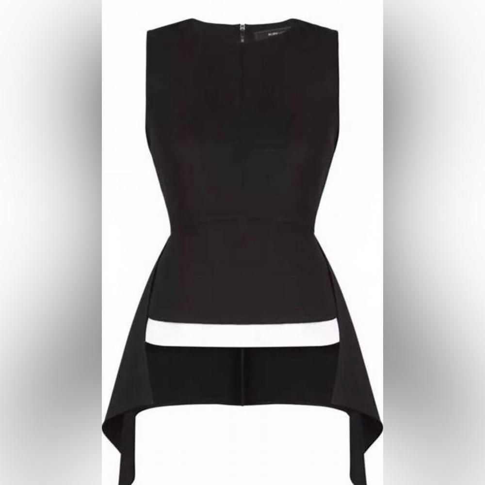 BCBGMAXAZRIA Ariana High-Low Sleeveless Top Sz Small
